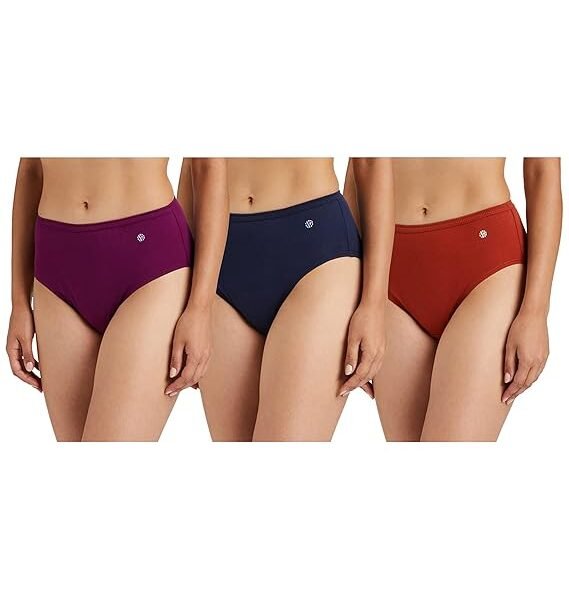 Van Heusen Women's Cotton Solid And Slub Hipster Briefs - Pack Of 3