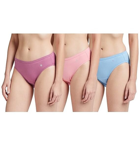 Van Heusen Women Cotton Solid Pack of 3 Bikini Panty - Anti Bacterial, Moderate Coverage (Colors May Vary)