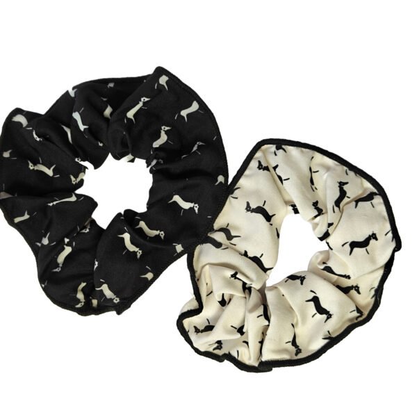 Horse Print Scrunchie Set – Black & White Combo